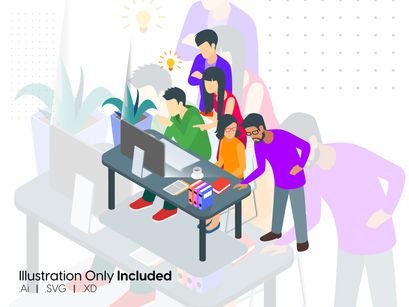 Business Teamwork Landing Page Illustration