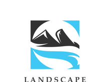 Mountain Nature Landscape Logo design Template Illustration