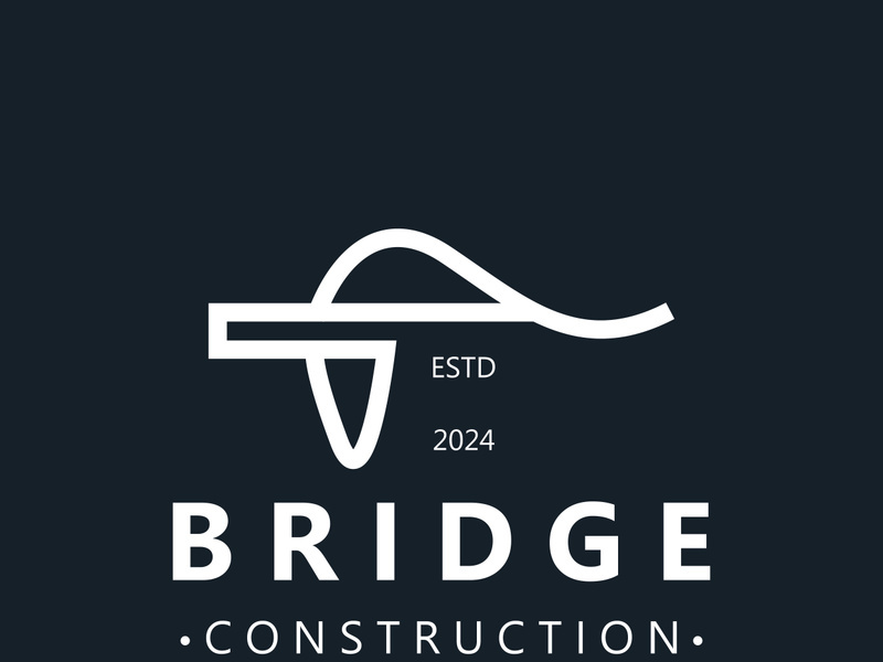 Minimalist Bridge logo suitable for building and construction workers vector design