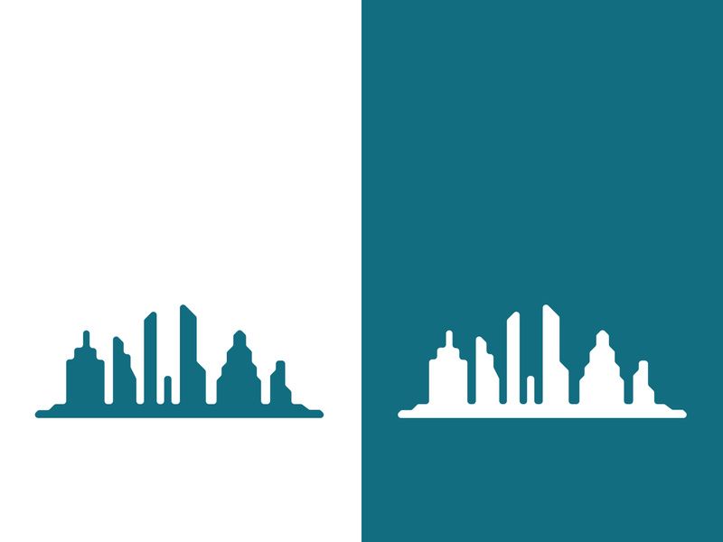 Modern city skyline icon silhouette vector illustration design