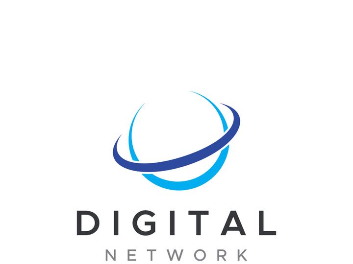 Digital world abstract logo.