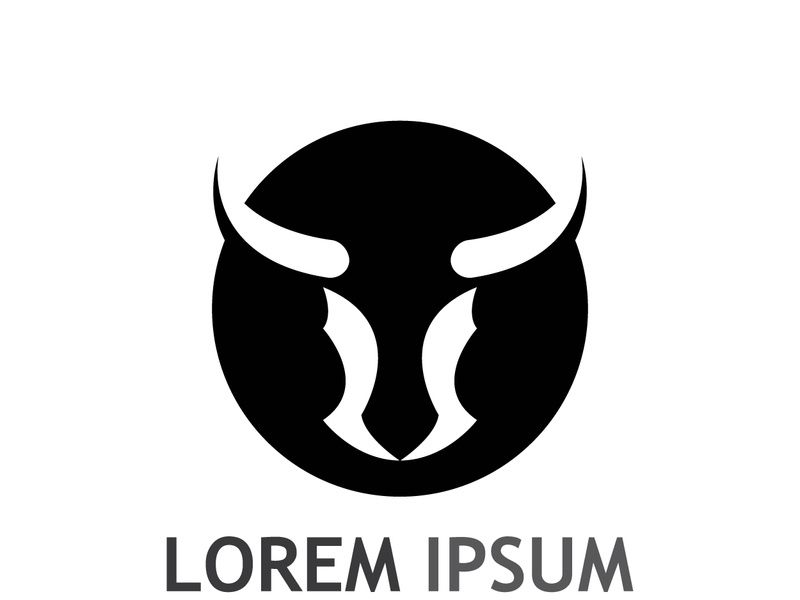 Vintage bull head horns logo