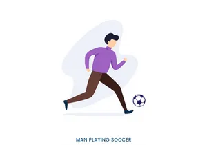 A man playing soccer vector illustration