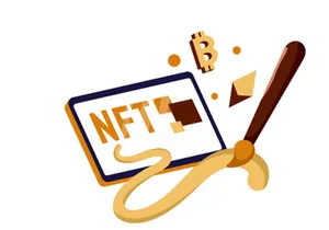 NFT Market Flat Illustration Cryptocurrency Exchange