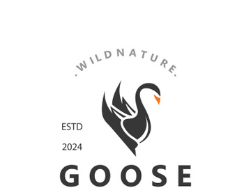 Animal Goose bird nature logo with modern style inspiration. premium design preview picture