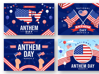 12 National Anthem Day Illustration