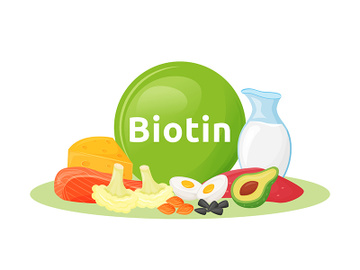 Products containing biotin cartoon vector illustration preview picture