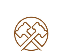 Judge hammer logo and symbol vector