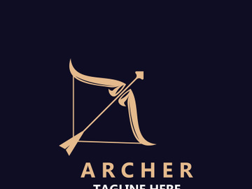Crossbow logo image archery arrow vector, elegant modern simple icon design template preview picture