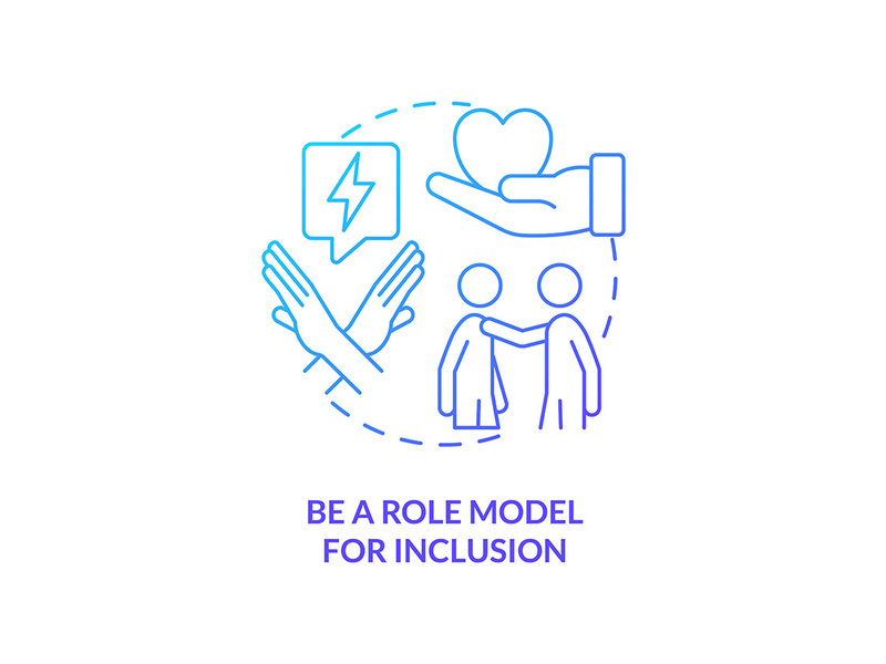 Be role model for inclusion blue gradient concept icon