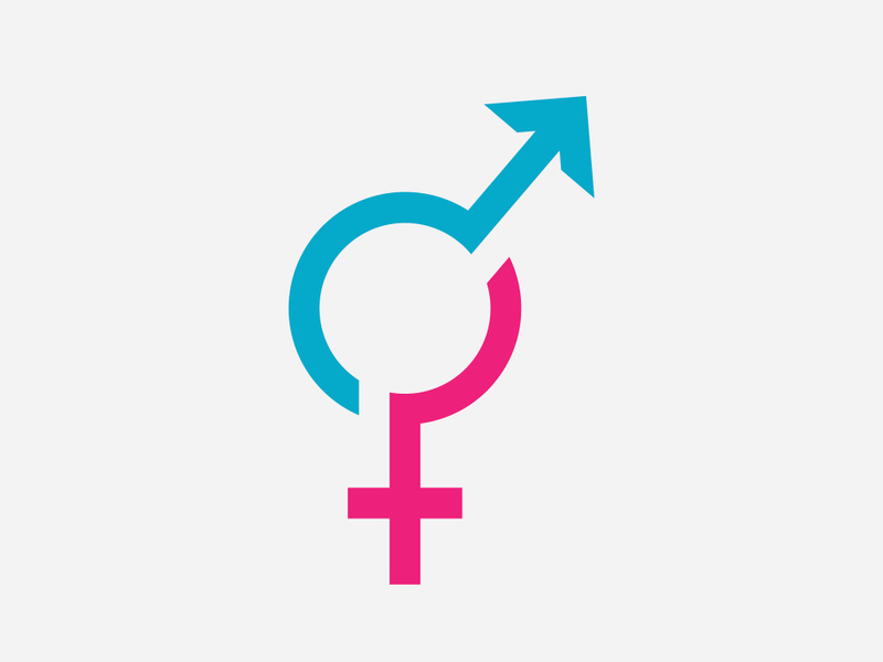 Gender symbol logo of sex and equality of males and females vector illustration