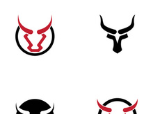 Vintage bull head horns logo