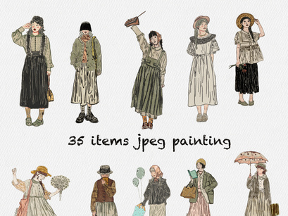21 jpeg items girl fashion painting   A ZIP have 21 jpeg items.