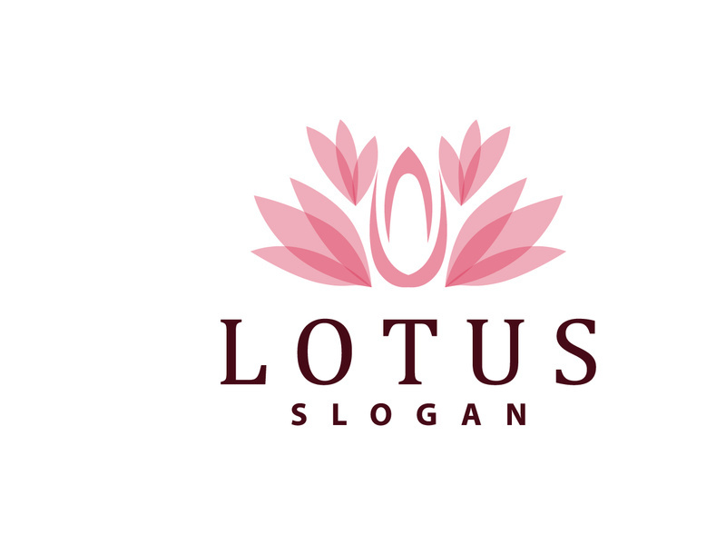 Lotus logo vector flower garden design simple elegant minimalist illustration template