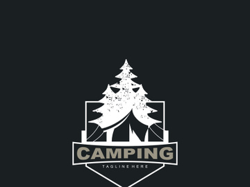 Camping tent logo Outdoor adventure vintage design emblem vector illustration preview picture