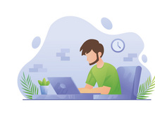 Vector illustration Working in desk