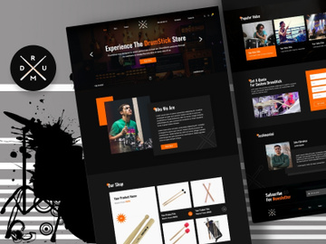 Drum Stick UI Template - UI Adobe XD preview picture