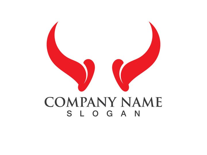 Devil horn vector icon logo design illustration template