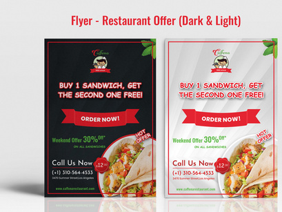 Restaurant Offer - Flyer (Dark & Light)