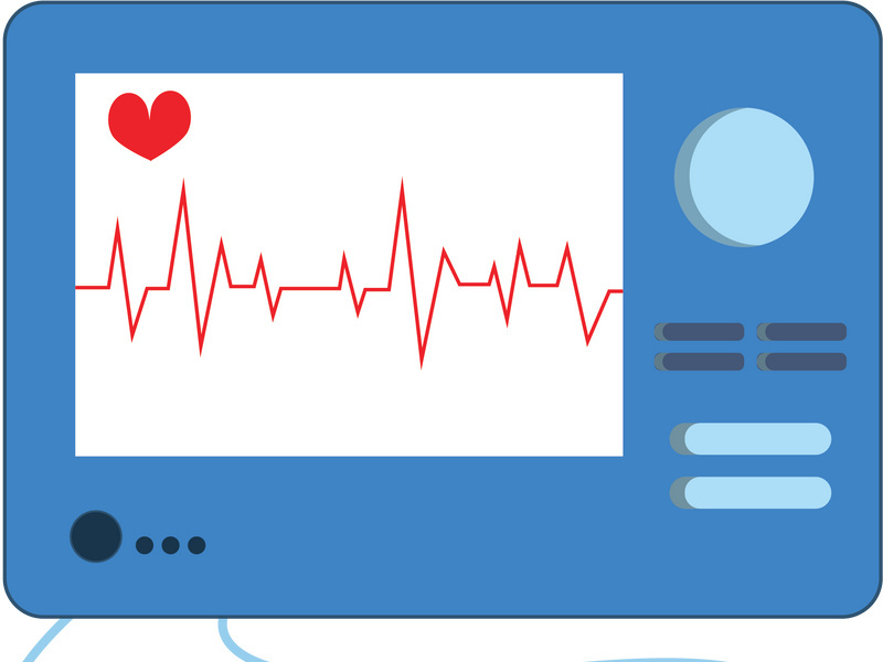 Flat illustration of EKG Machine