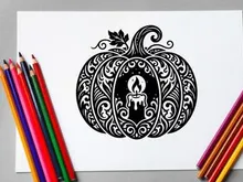 Elegantes Halloween-Kürbis mit Kerzen-Design für herbstliche Dekoration
