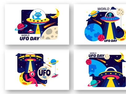 10 World UFO Day Illustration