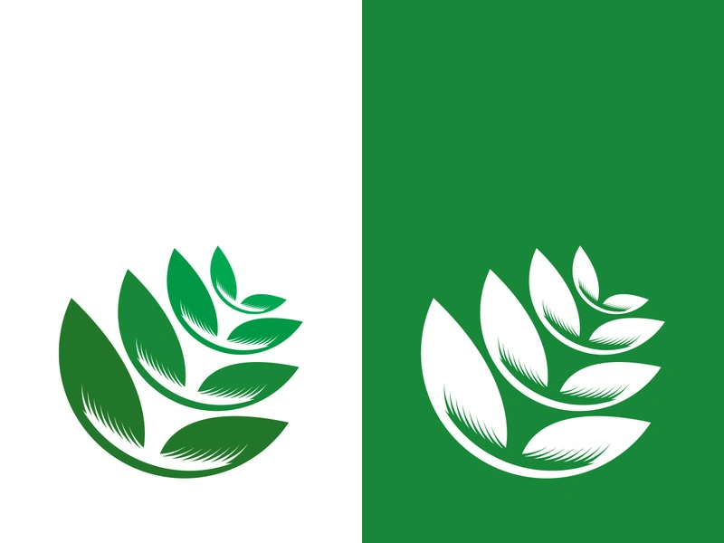 Logos of green tree leaf ecology nature element vector