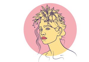 Line Art Flower Drawing Women