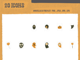 Icons Halloween design art illustration stickers stamps preview picture