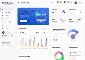 🚀 Worktide SaaS Admin Dashboard – Light & Dark Mode UI!