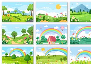 32 Spring Time Landscape Background illustration