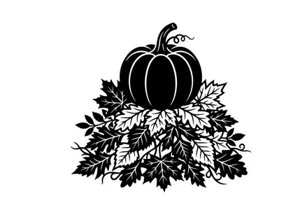 Pumpkin with Leaves for Autumn Harvest and Fall Decor