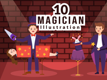 10 Magician Illusionist Illustration preview picture