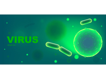 Virus realistic vector banner template preview picture