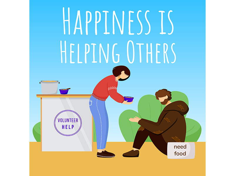 Happiness is helping others social media post mockup