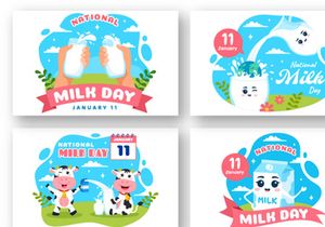 12 National Milk Day Illustration