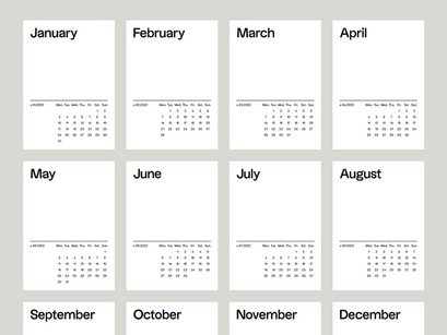2022 Free Calendar Design