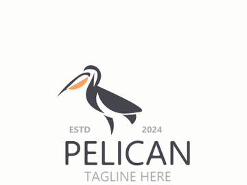 Pelican bird silhoutte vintage logo vector illustration template icon graphic design preview picture