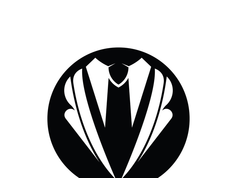 Classic tie icon and suit fashion man logo design