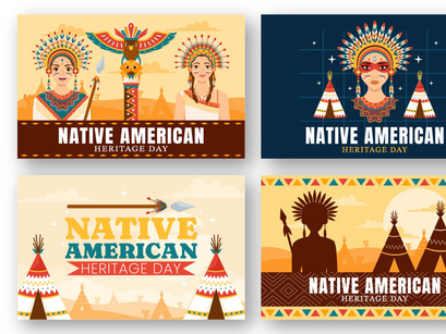 12 Native American Heritage Month Day Illustration