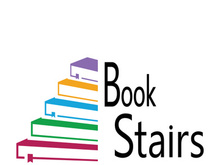 book stairs logo, or library for bookstores, book companies, publishers, encyclopedias, libraries, education, digital books, vectors