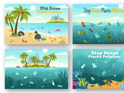 14 Stop Ocean Plastic Pollution Illustration