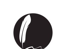 Feather quill design icon and logo illustration classic stationery