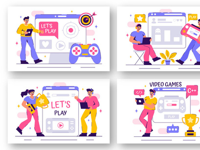 10 Professional Video Games Illustration