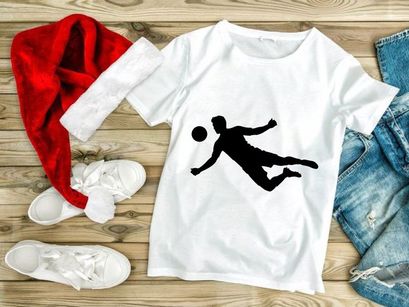 Soccer player in mid air kicking a ball with dynamic movement and energy