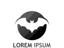 creative night bat silhouette logo.