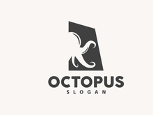 Octopus Logo, Sea Animals Vector