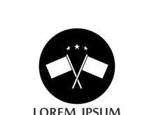 Creative and modern racing flag logo design.