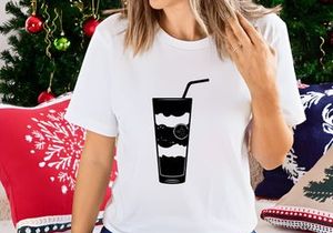 Black Silhouette of Refreshing Lemonade Drink with Straw and Slices
