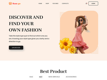 Rum go-Fashion landing page design